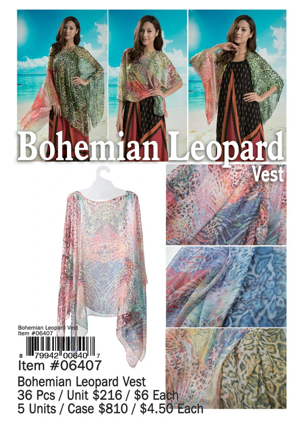 Bohemian Leopard Vest 36 Pcs.